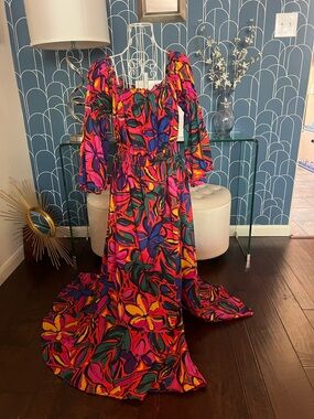 SugarLips Bright Multicolor Smocked Waist Dress